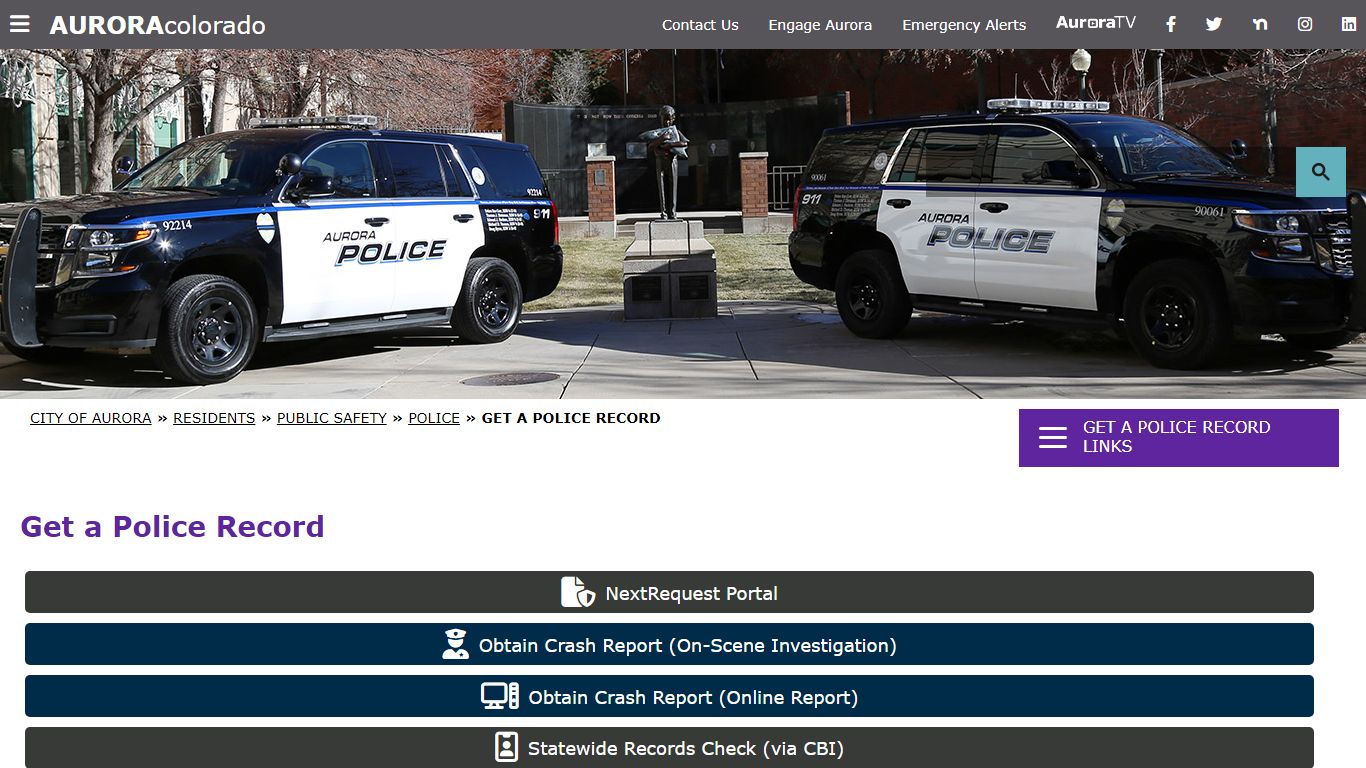 Get a Police Record - City of Aurora