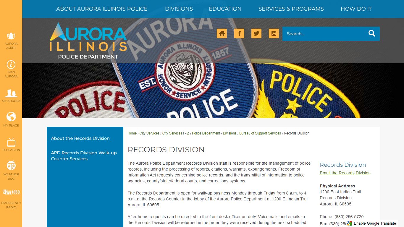Records Division | Aurora, IL